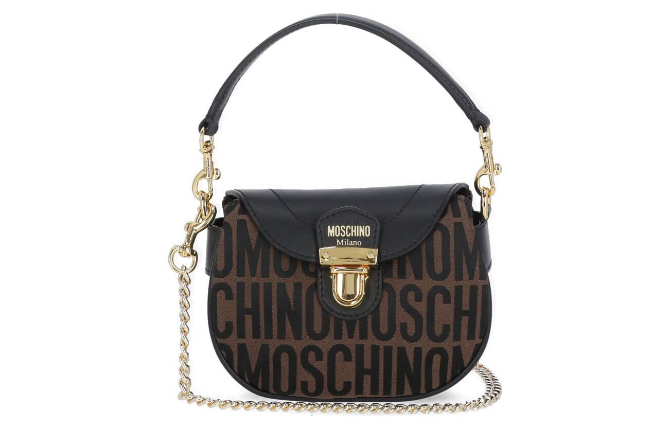 

MOSCHINO Хлопковая кожаная сумка через плечо женская коричневая