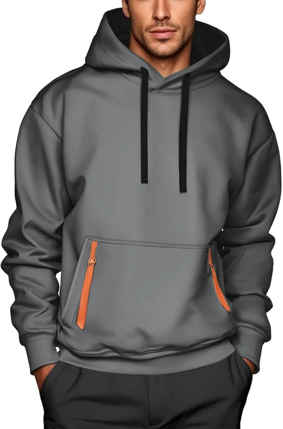 

Тактический худи для мужчин с четвертью молнией, свободный крой, с капюшоном и карманами Floleo