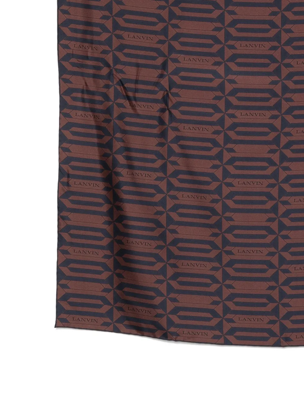 Шелковый шарф с геометрическим узором Lanvin, коричневый — фото 3
