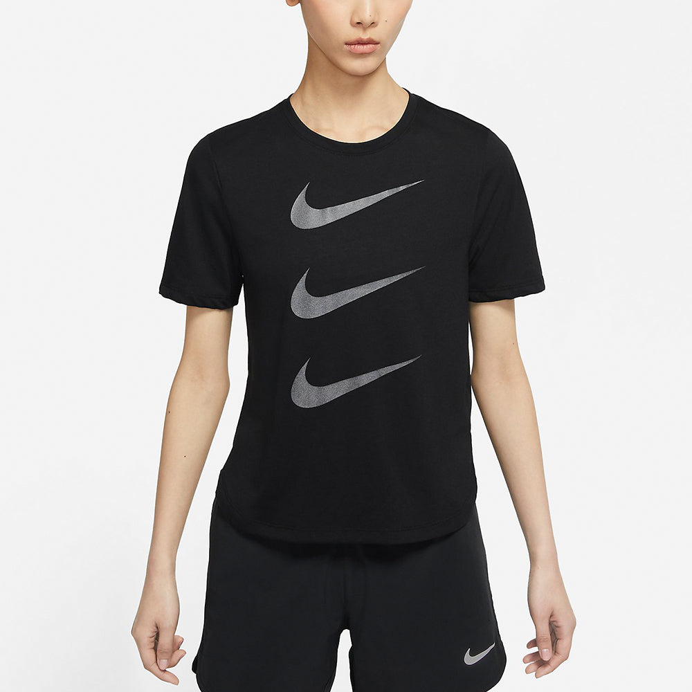 Футболка (WMNS) Nike Casual Sports Breathable Round Neck Short Sleeve Black T-Shirt — фото 3