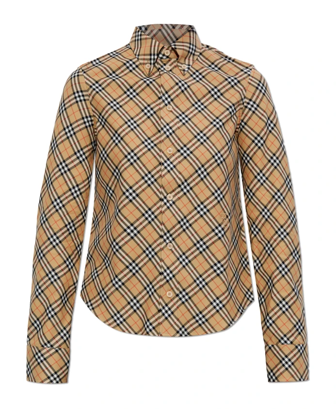 

Рубашка с клетчатым узором Burberry, бежевый