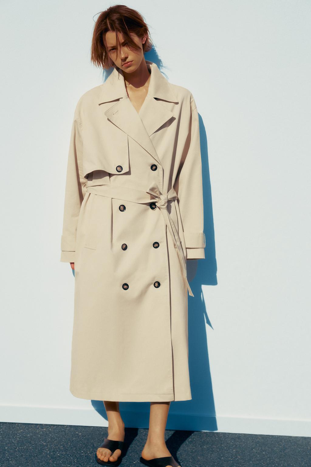 

Длинный тренч оверсайз ZARA, светло-бежевый