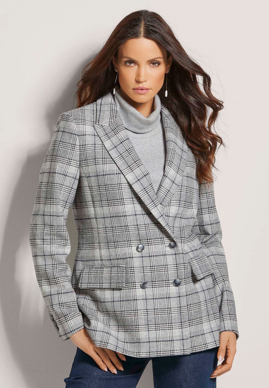 

Короткое пальто Classic coat MADELEINE, цвет Lead Grey Stone Greym Checked