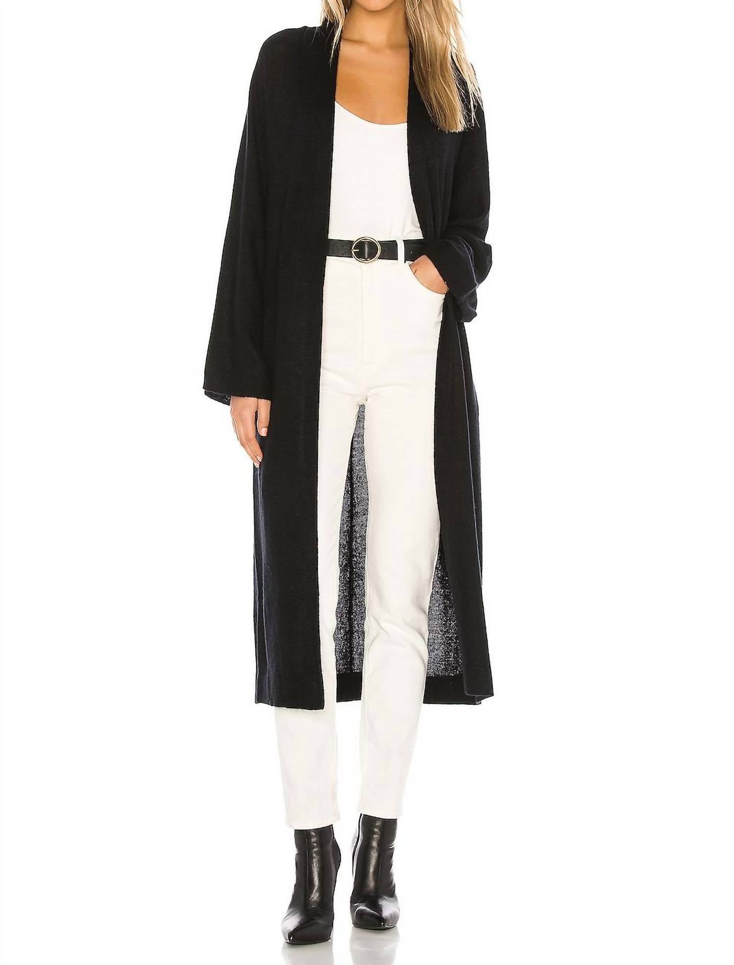 

Кашемировый кардиган X Rocky Barnes Jelena Maxi черного цвета 360 Cashmere