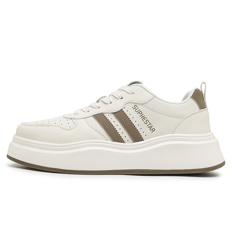 

Дышащие низкие скейтерские кроссовки для мужчин с эффектом увеличения роста SENGUIBUCK, белый