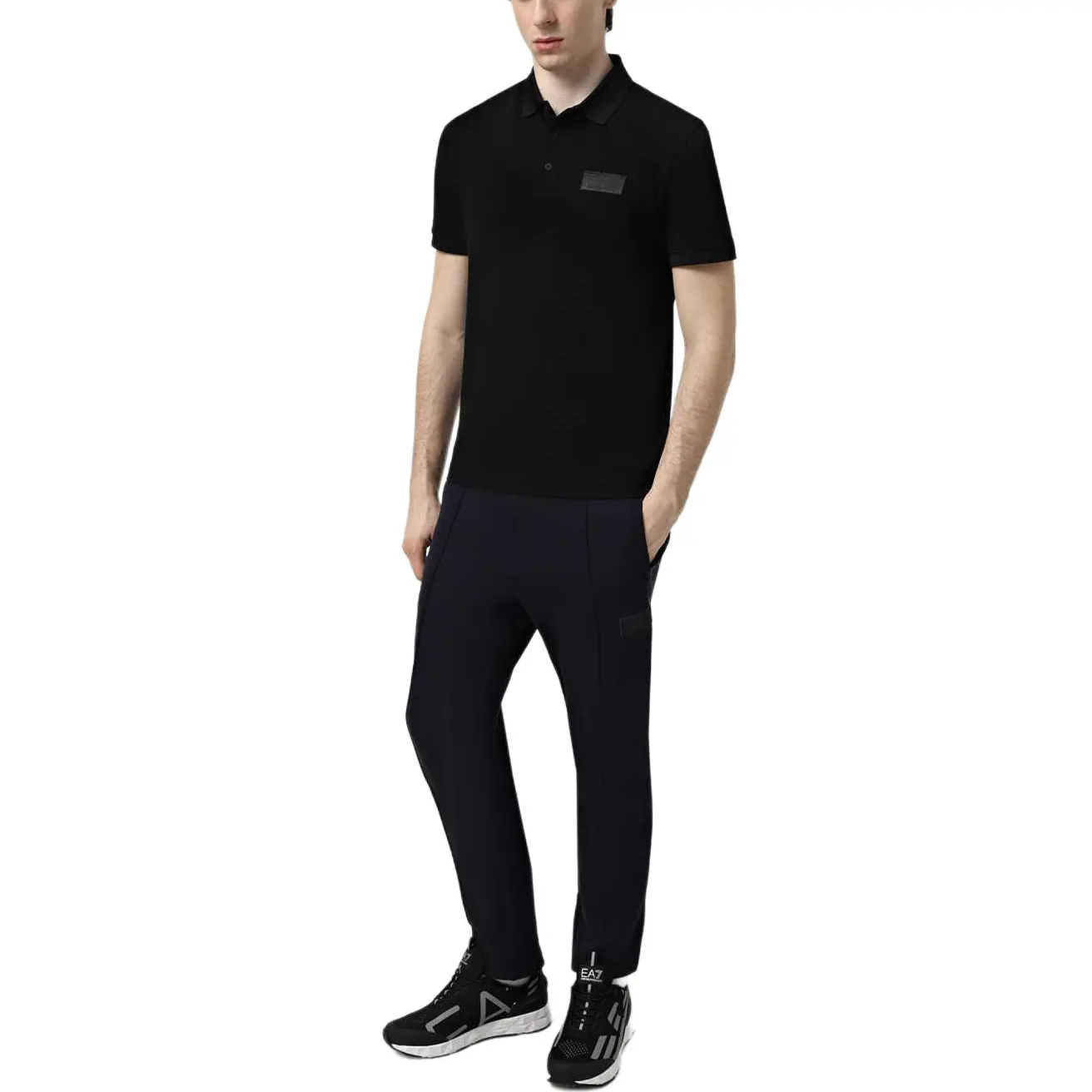 EMPORIO ARMANI Футболка-поло EA7 SS25 мужская black — фото 3