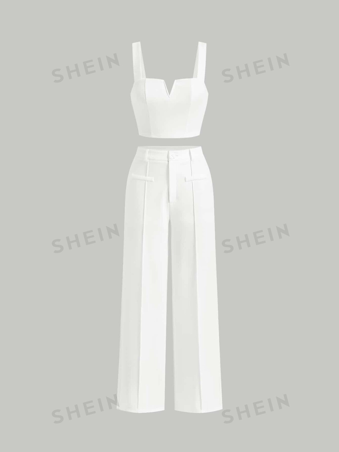 

Майкаженская Shein Mod и узкие брюки, белый