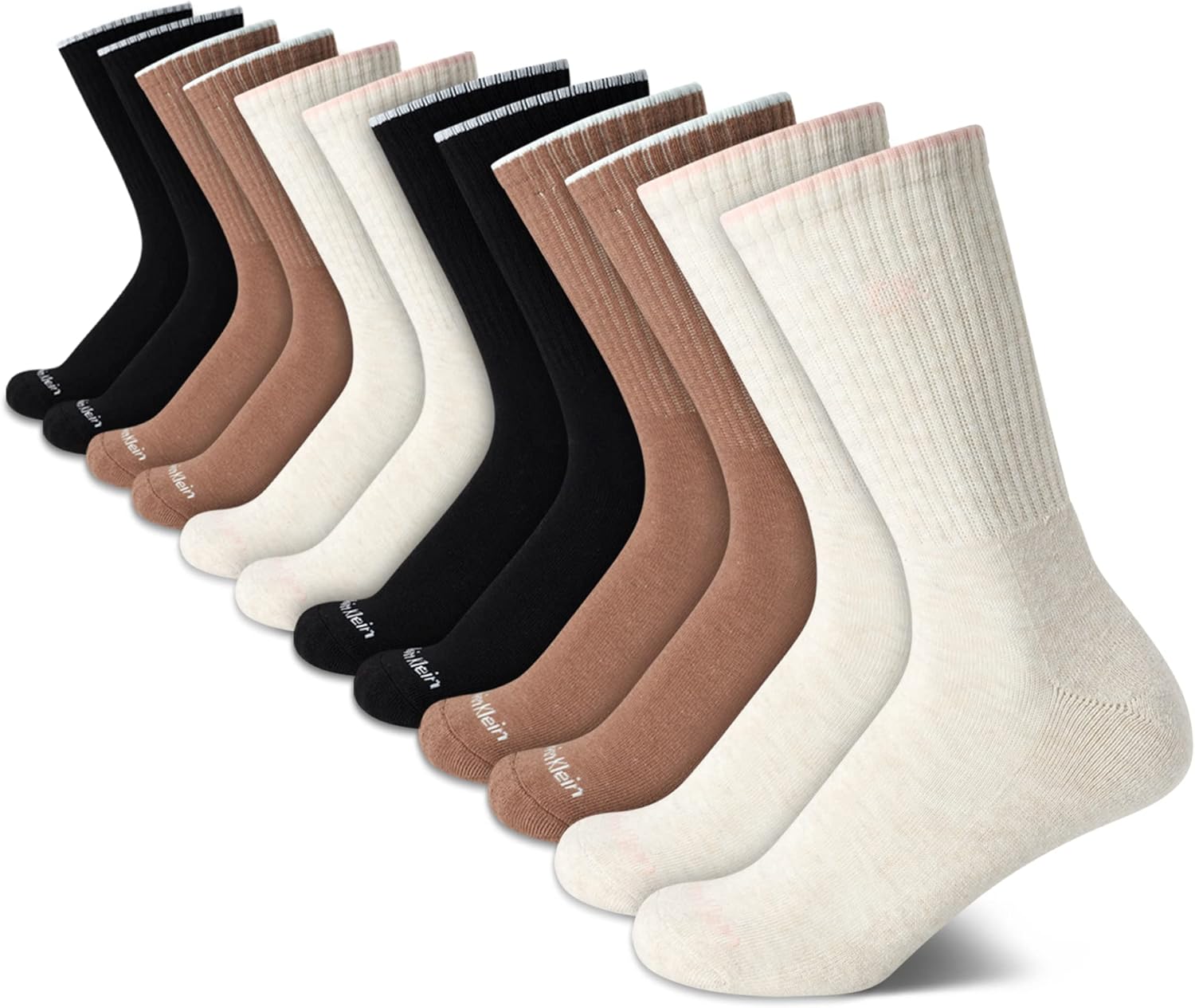 

Женские носки Calvin Klein - спортивные носки с мягкой подошвой (12 шт.), Oatmeal Heather Assorted