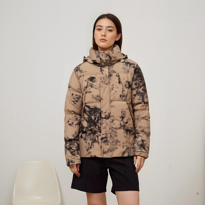 Настоящая камуфляжная куртка из пуха STONE ISLAND, кофе — фото 4