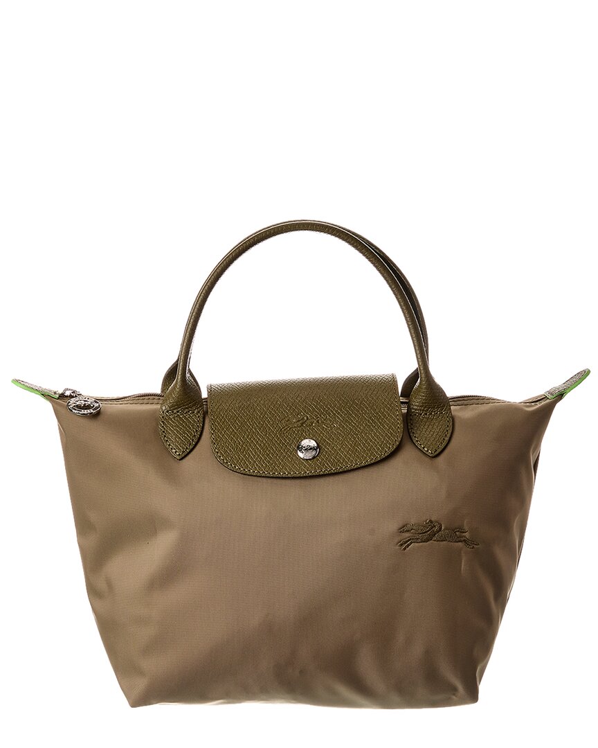 

Сумка Longchamp Le Pliage из зеленого холста с короткой ручкой