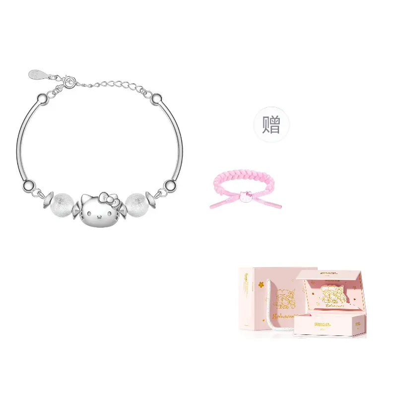 

Серебряный браслет S925 для женщин TIDECOLOR, 6056-HelloKitty Bracelet