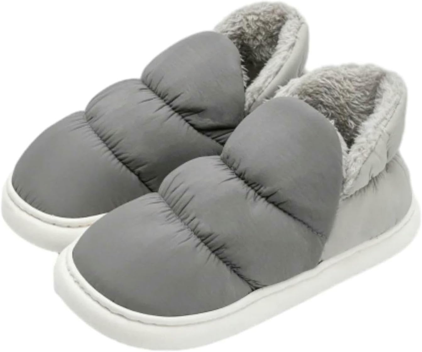 

Мужские и женские тапочки 7, 8, 9, 10 размеров, с полным покрытием, закрытые носки, зимние, для дома и улицы, уютные, мягкие, плюшевые, для холодной погоды Zeraoke, серый