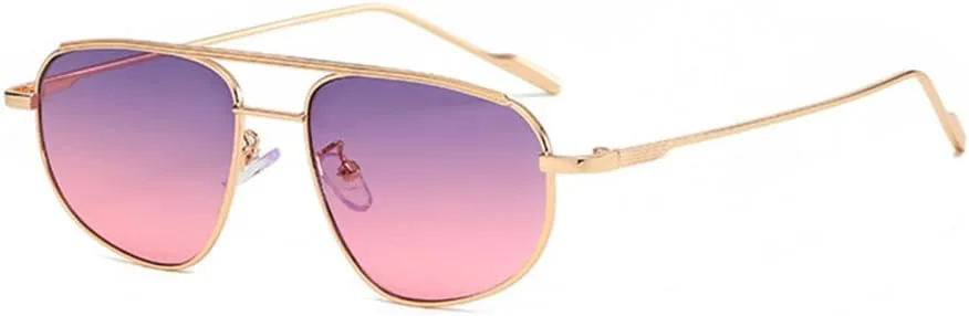 

Винтажные солнцезащитные очки для женщин, маленькая металлическая оправа, «кошачий глаз», женские солнцезащитные очки из сплава для мужчин HDUBFY, Purple Pink