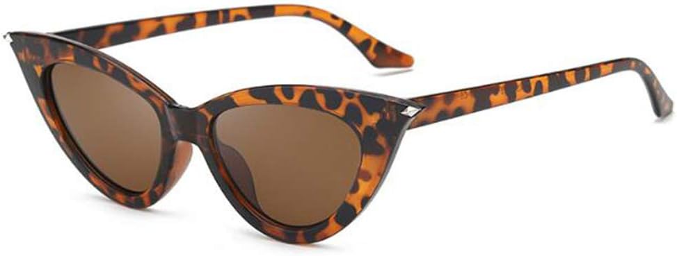 

Ретро-солнцезащитные очки треугольной формы, узкие солнцезащитные очки «кошачий глаз» для женщин, защитные очки Clout, пластиковая оправа Weloveushop, Leopard Print Tea Flakes