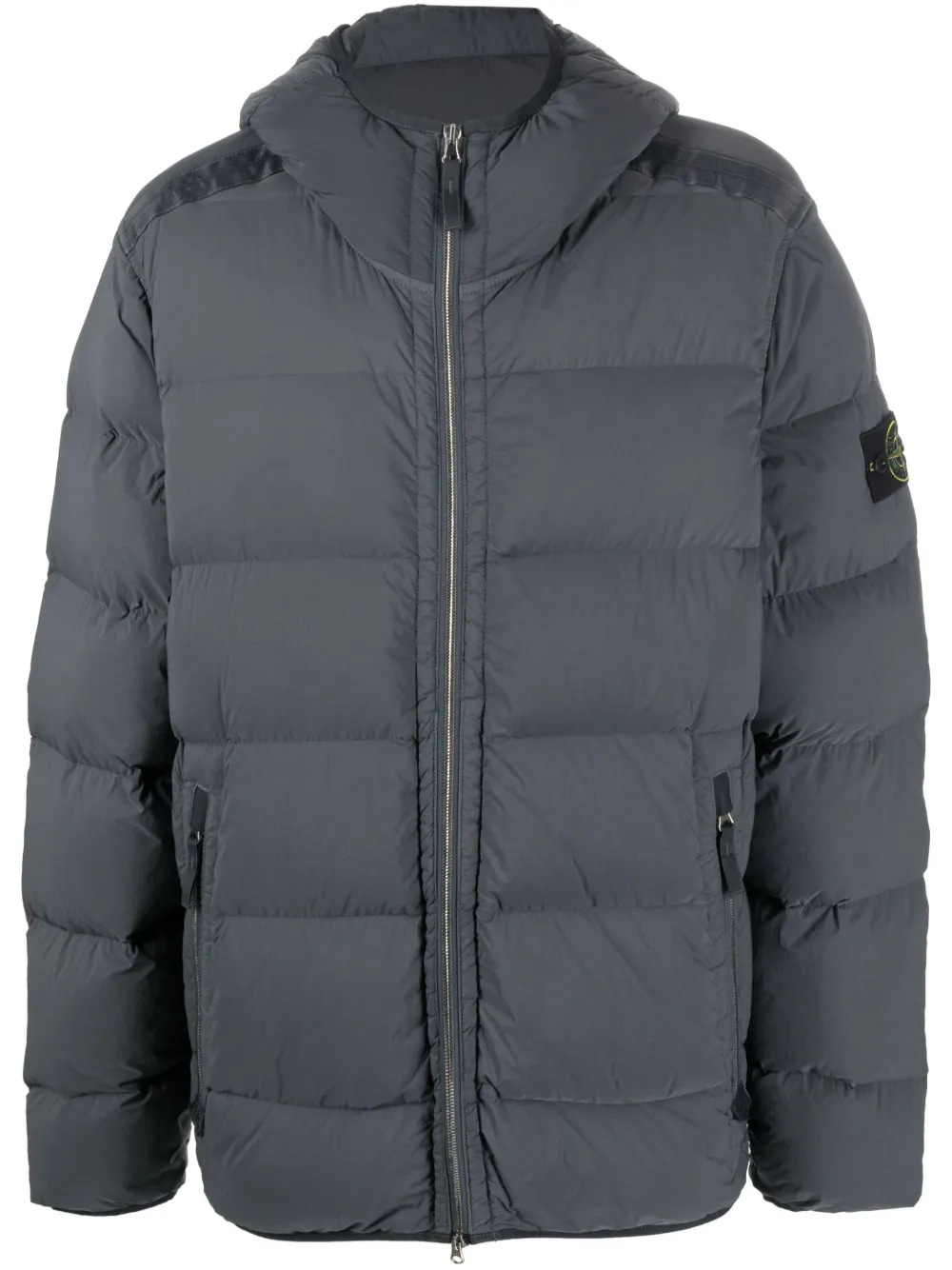 

Пуховик с капюшоном Stone Island, серый