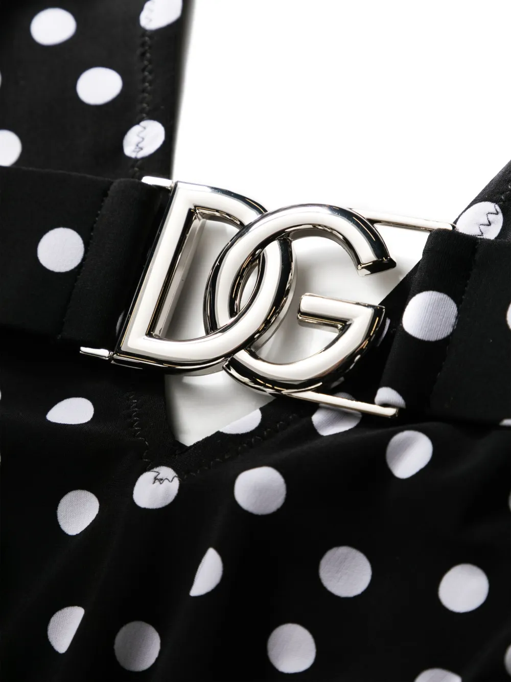 Купальник в горох с поясом DOLCE & GABBANA, черный — фото 3