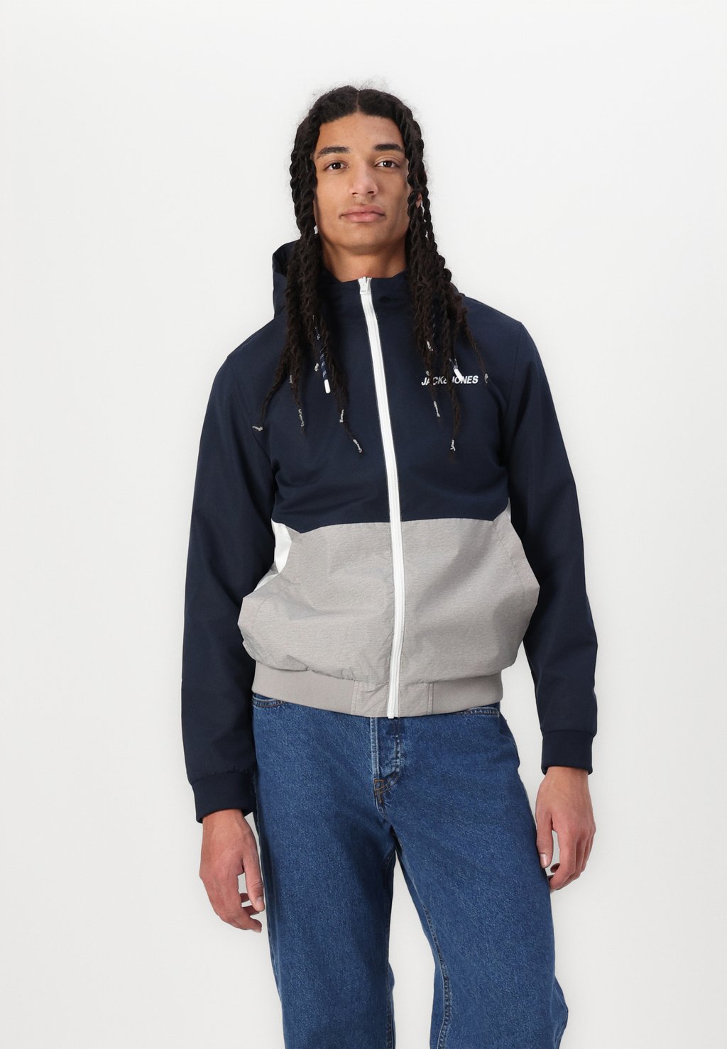 

Легкая куртка JJERUSH HOOD Jack & Jones, темно-синий