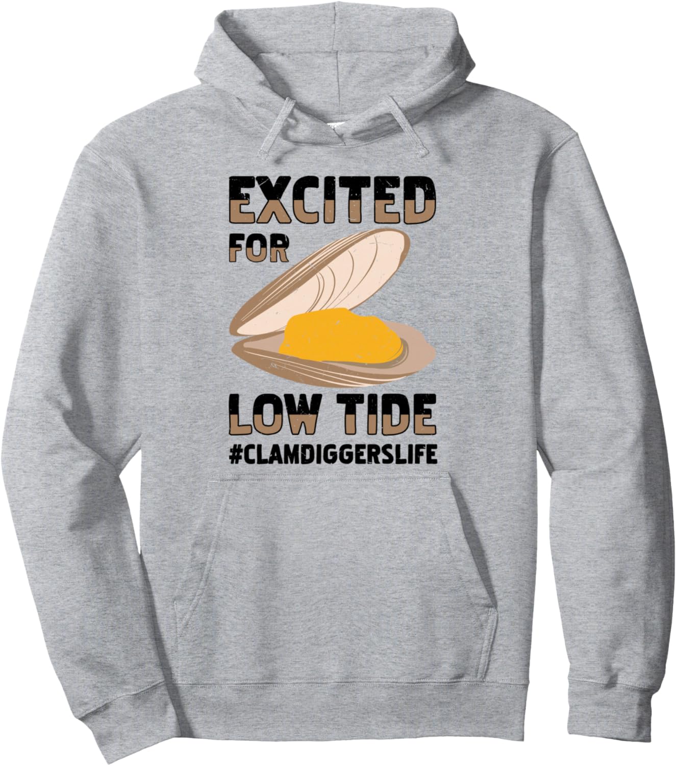 

Худи с дизайном Clam Harvest Cram Enthusiast Seafood Design Clam Digger Clamming Rake Shellfishing Bivalve, серый