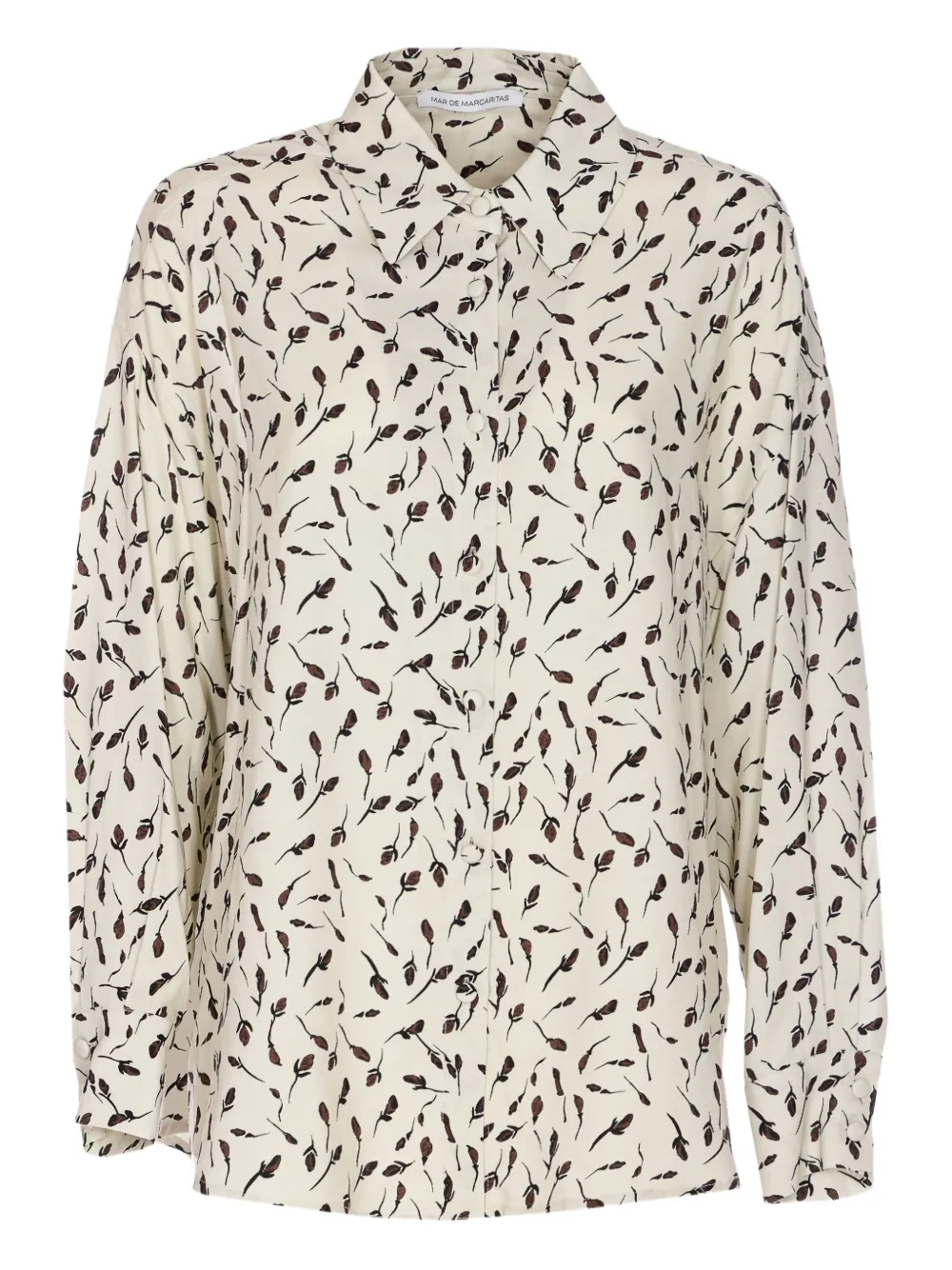

Рубашка на пуговицах с цветочным узором MAR DE MARGARITAS, нейтральный