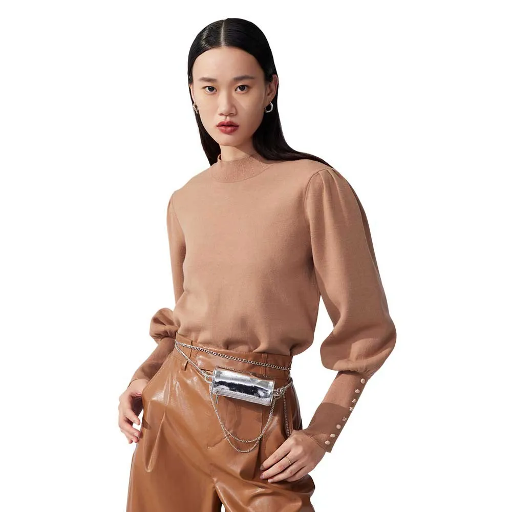 

Свитер Lily Puff Sleeve, коричневый
