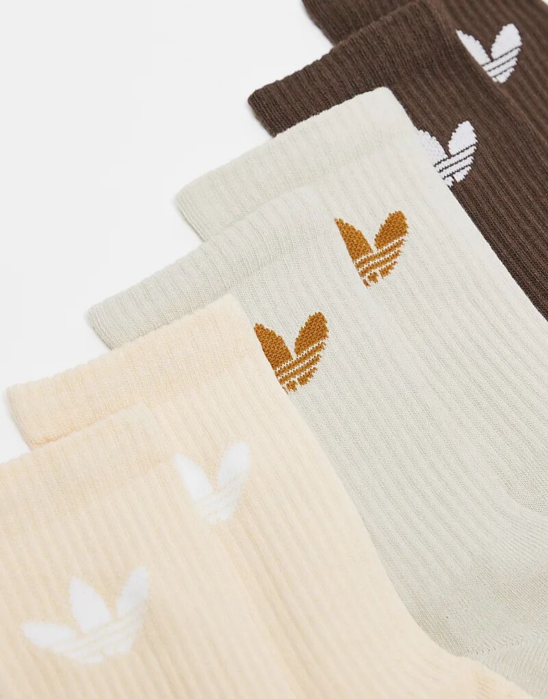6 пар носков коричневого цвета adidas Originals — фото 3
