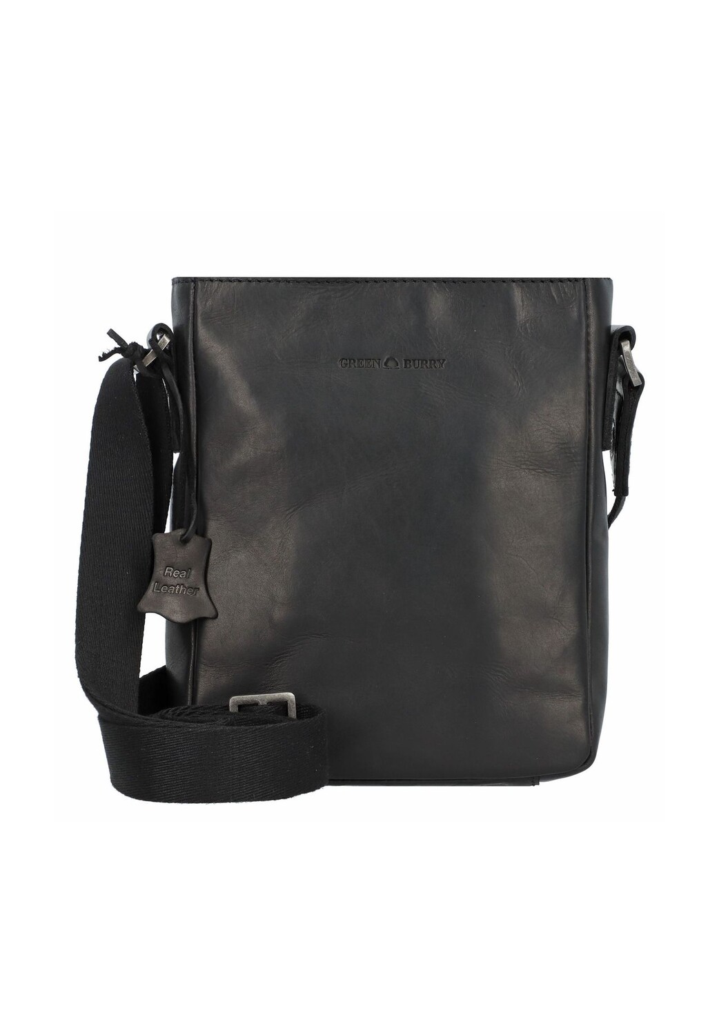 

Кожаная сумка через плечо Pure Black 17 см Green Burry, черный