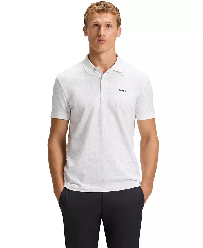 

Мужская поло из стрейч-хлопка Hugo Boss, белый