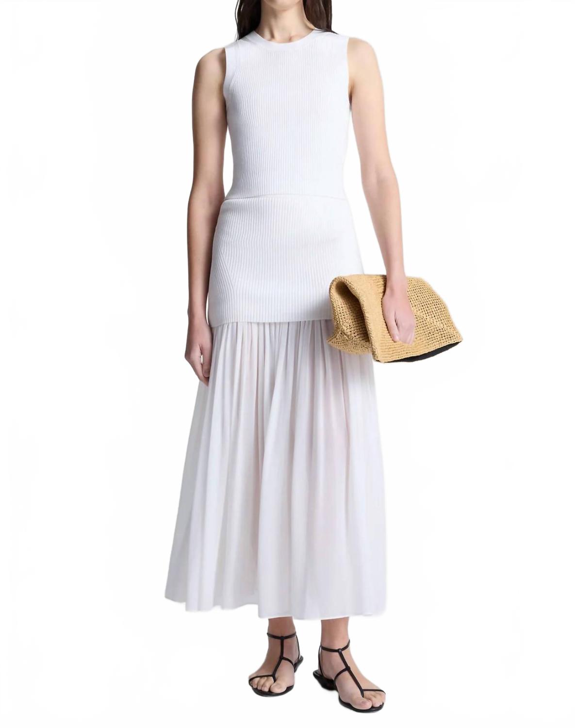 

Хейден Юбка из шифона с вязкой в жемчужном цвете A.L.C., Pearl