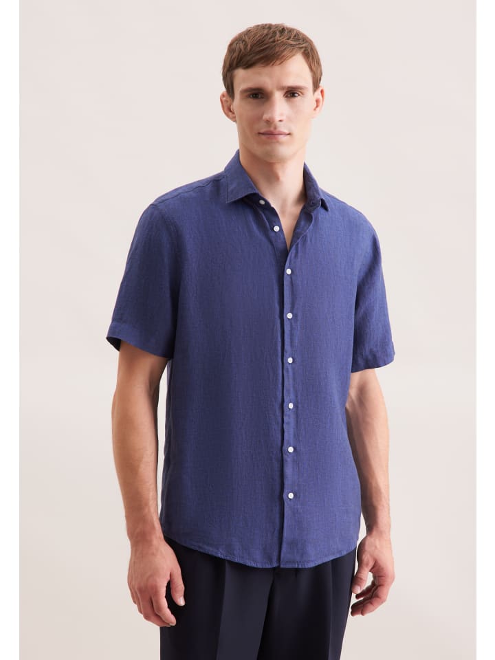 

Деловая рубашка, стандартного размера, средне-синего цвета Seidensticker