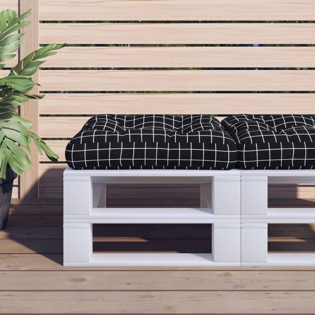 

Подушка для поддонов The Living Store, ткань в черную клетку, 60x60x12 см