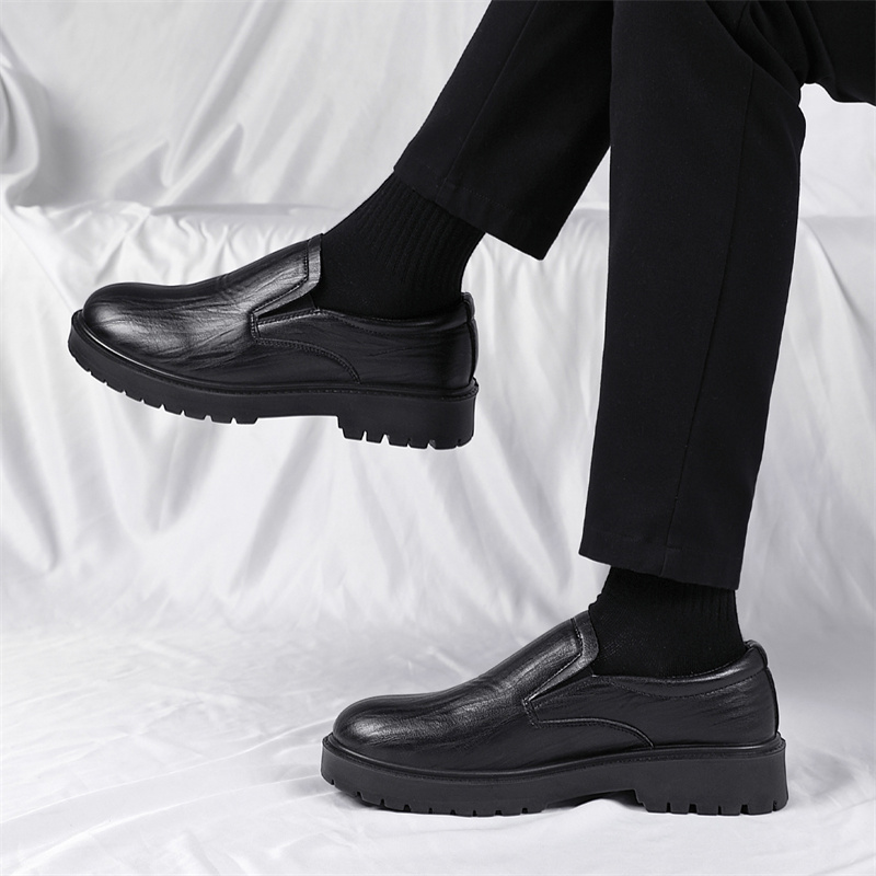 Кожаные повседневные туфли мужские Synthetic Leather WARRIOR, черный — фото 3
