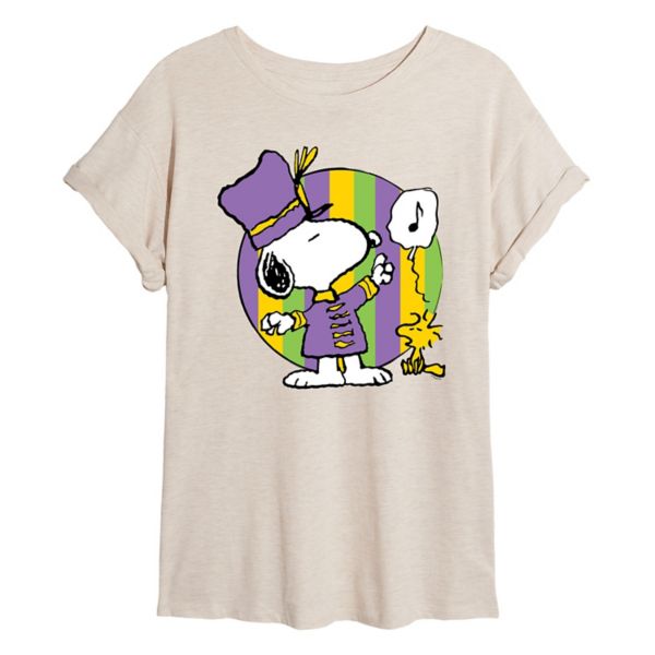 

Футболка оверсайз с принтом "Арахис" — Snoopy и Woodstock в оркестре Марди Гра Licensed Character, бежевый