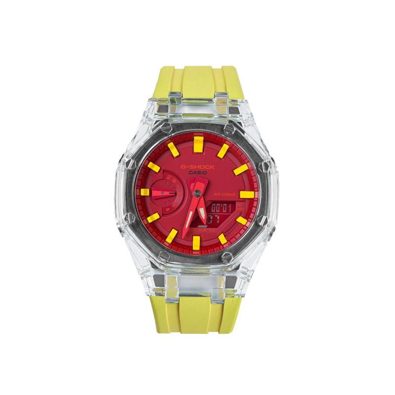 

CASIO Часы Unisex Liquid Crystal/Analog Dual Display Series 48.5mm Red Watch, Tomato Egg Soup