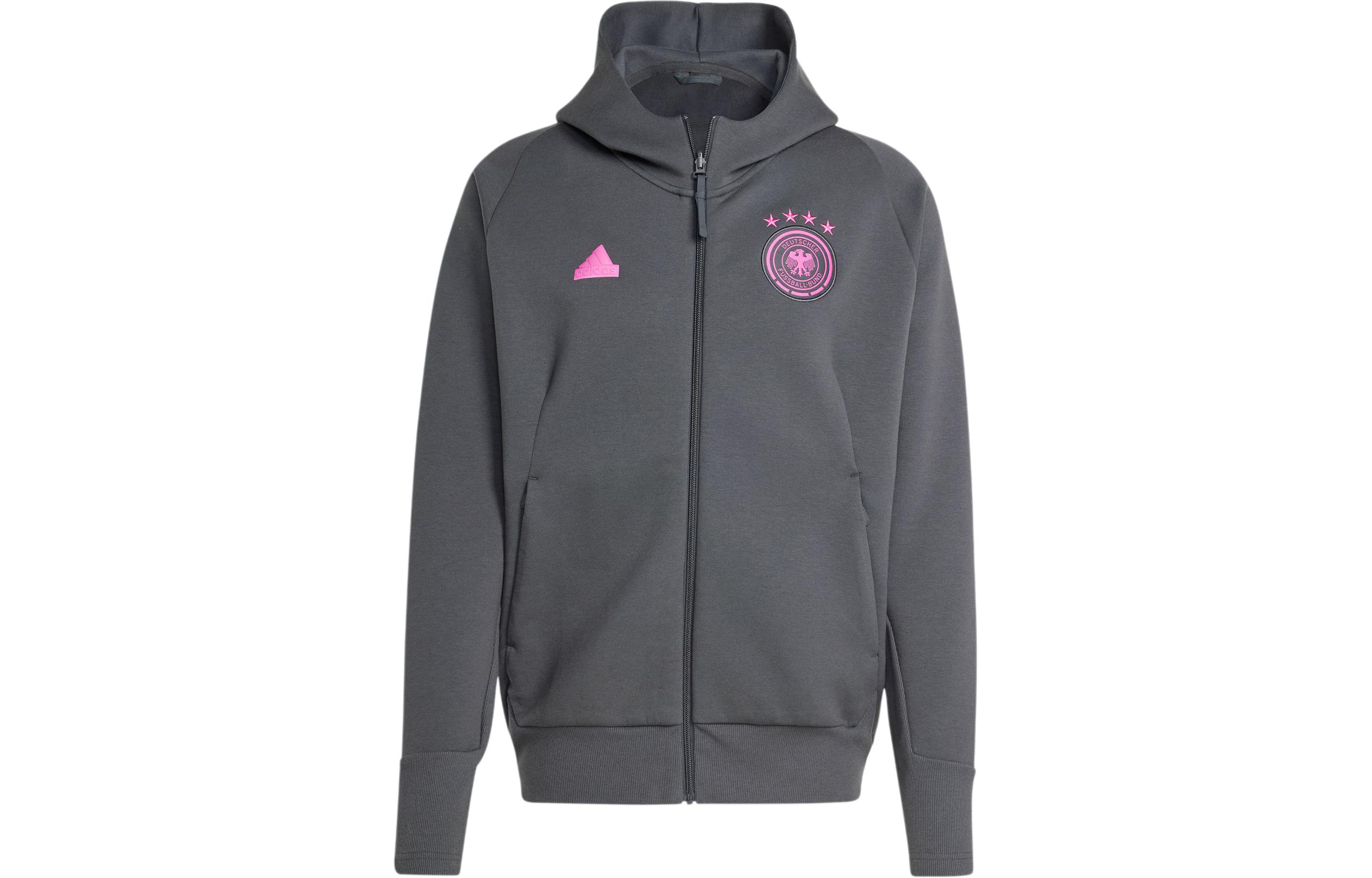 

Толстовка Adidas GERMANY TRAVEL FULL-ZIP HOODIE, карбоново-черная