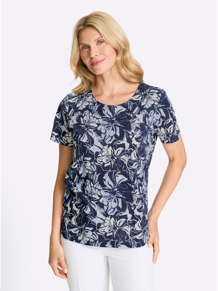 

Рубашка с короткими рукавами в темно-синем и бежевом цветах Sieh an!