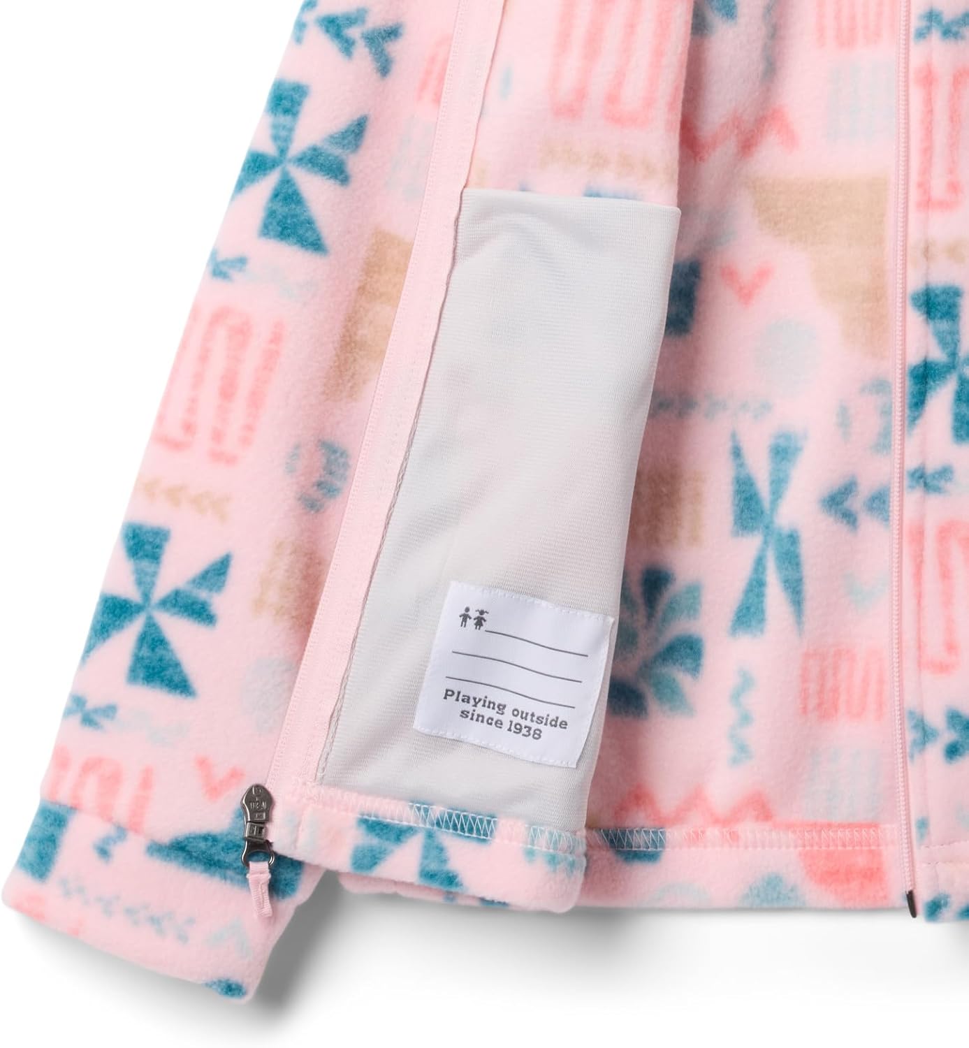 Columbia Youth Girls Benton Springs II Printed Fleece, Satin Pink Outerbounds — фото 3