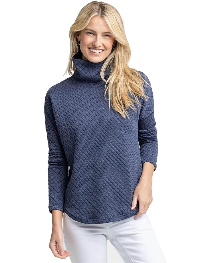 

Свитер Southern Tide Long Sleeve Mellie Mock Neck Sweatshirt, цвет Nautical Navy