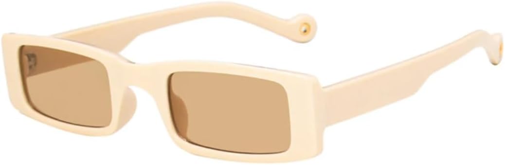 

Солнцезащитные очки с защитой UV400 | Маленькая оправа, линзы конфетного цвета | Для женщин и мужчин, для занятий спортом на открытом воздухе и вождения DSVIGF, Beige Tea