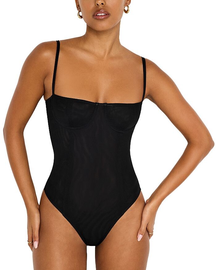 

Боди Good American Corset Demi Mesh, черный