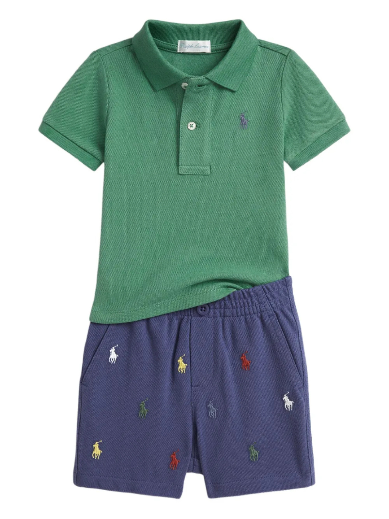 

POLO RALPH LAUREN KIDS комплект из рубашки поло и шортов, зеленый