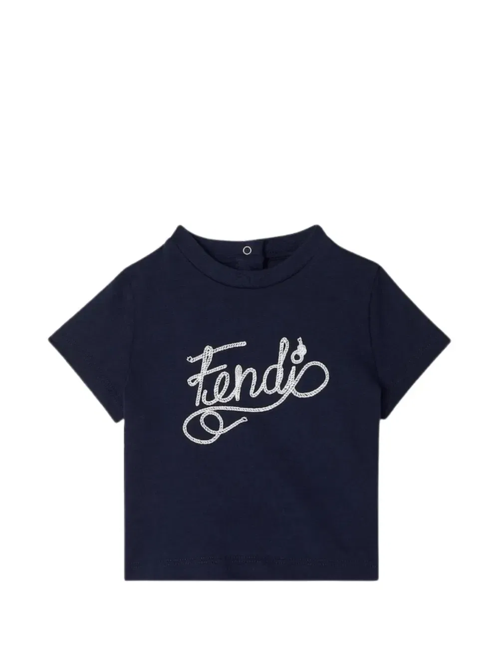 Футболка с короткими рукавами и вышивкой Fendi Kids, синий