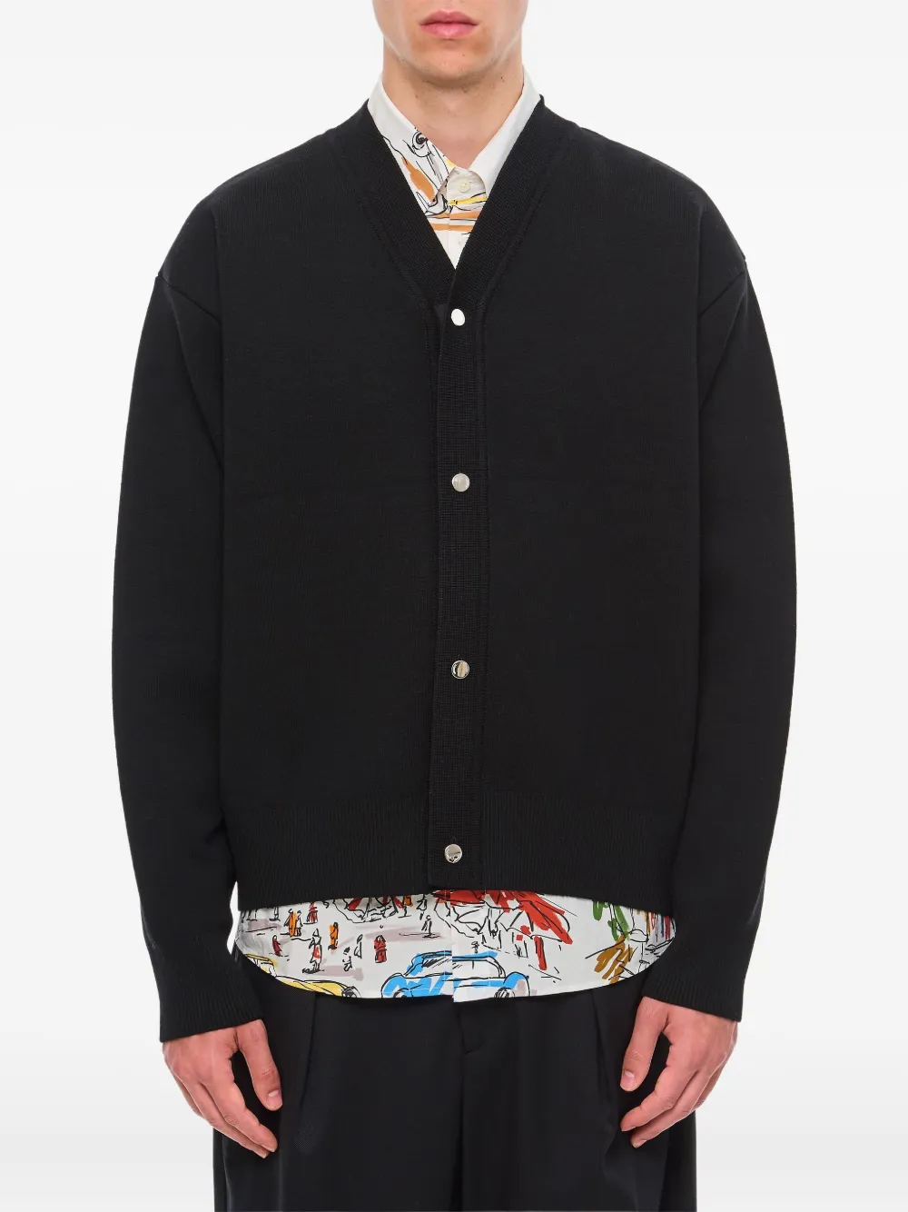 

Кардиган в рубчик с V-образным вырезом Jacquemus, черный