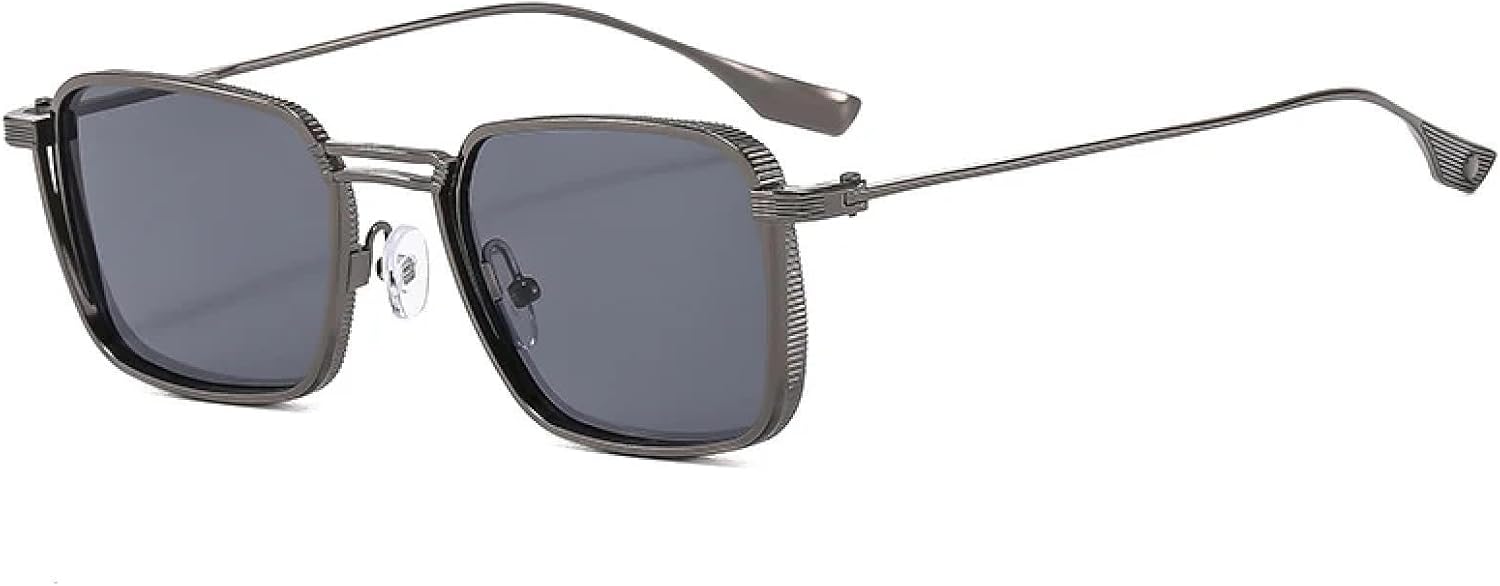 

Винтажные солнцезащитные очки в стиле стимпанк с металлической оправой, для мужчин и женщин, модные классические очки для путешествий и вождения, защита от УФ-излучения UV400 TKKTLLT, Gun Gray