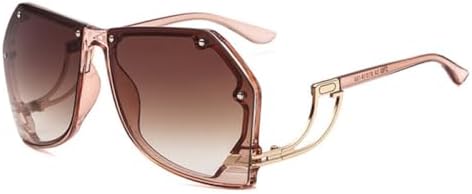 

Женские солнцезащитные очки неправильной формы с многоугольными линзами, модель 2027 года, голубые, розовые, ретро-градиентные, океанические, с уникальной оправой MTZJH, Brown