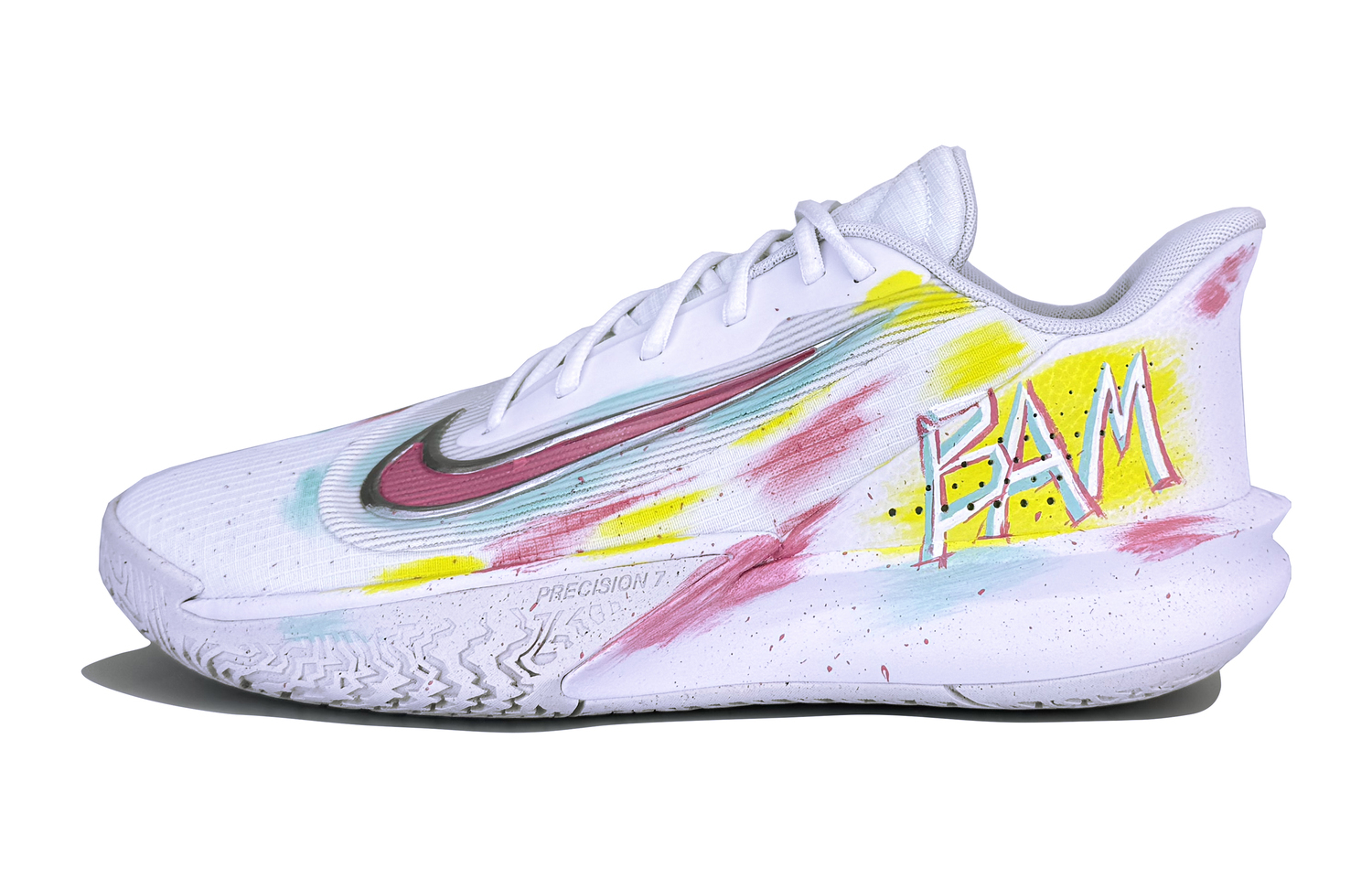 

Nike Precision 7 Abrasion Resistant Low top Basketball Shoes мужские белые розовые желтые