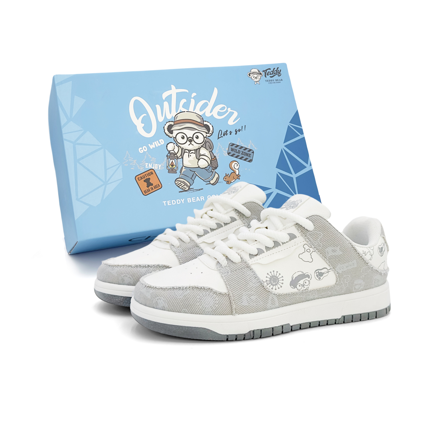 

Teddy Bear Collection Низкие скейтерские кроссовки унисекс светло-серые [Teddy Custom Box], цвет Light Gray[Teddy Custom Box]