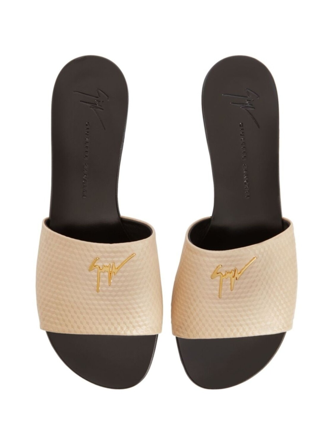 Giuseppe Zanotti шлепанцы Shirley с тиснением, нейтральный цвет — фото 4