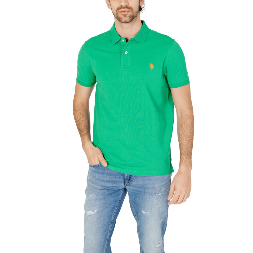 

Зеленая хлопковая рубашка-поло U.S. Polo Assn.