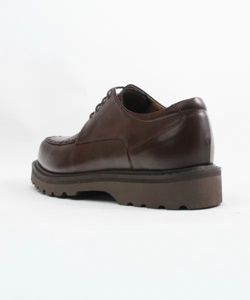 Мужские туфли дерби TRUFITSHOES U-образный мысок из натуральной кожи коричневые — фото 3