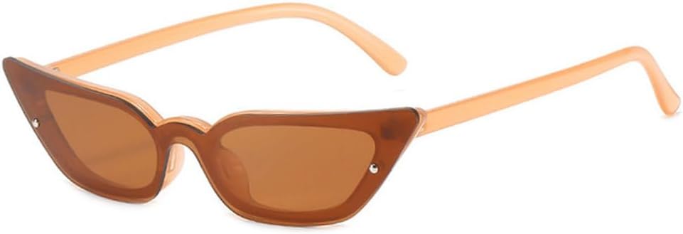 

Женские солнцезащитные очки LVTFCO Fashion Cat Eye, цельные солнцезащитные очки в винтажном стиле, оранжевые, в стиле панк, с защитой от ультрафиолета UV400, Brown-brown